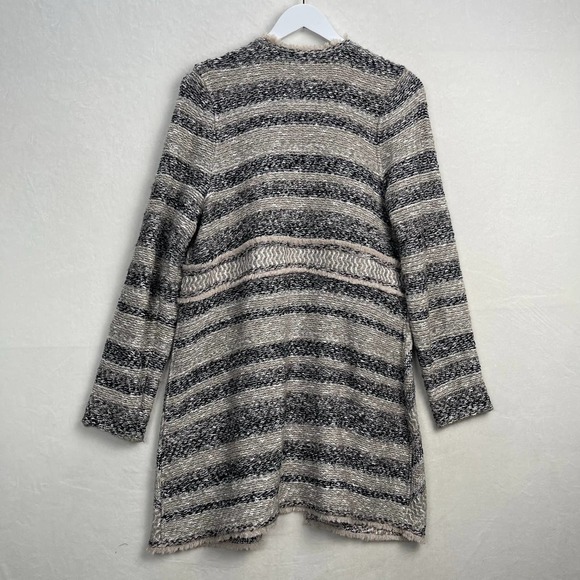 Chico's 2 (Women's Large) Grey Pattern Long Sweater Cardigan, Wool Blend - Picture 15 of 15